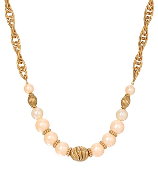 2028 Faux Cultivated Pearl Twisted Chain Necklace