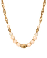 2028 Faux Cultivated Pearl Twisted Chain Necklace