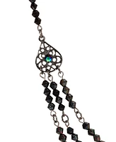 2028 Lantern Bead Triple Drop Necklace