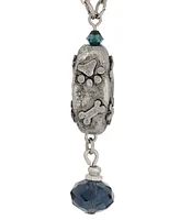 2028 Blue Glass Paw and Bone Pendant Necklace