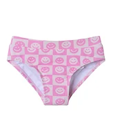 Toddler/Child Girls Smiley Print Textured Puff Sleeve Bikini