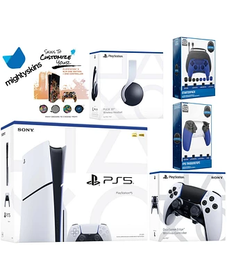 Sony Playstation 5 Slim Disc Bundle with Pulse Headset, Extra Edge Controller, Pro Gamer Kit