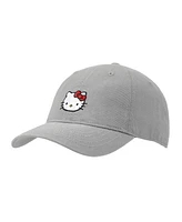 Hello Kitty Men's Embroidered Character White Unstructured Baseball Cap