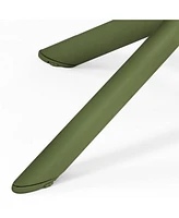 31.5" Square Plastic Outdoor Patio Dining Table for 4