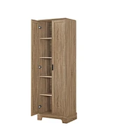 Storage Cabinet with Two Doors for Bathroom, Office, Adjustable Shelf, Mdf Board, Brown