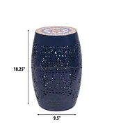Vivid Boho Mosaic Side Table: Unique Ceramic Tile Top, Durable Metal Frame