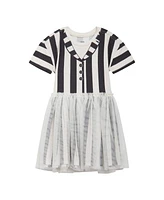 Beetlejuice Girls Drop Shoulder Cosplay Tulle Dress Toddler to Big Kid