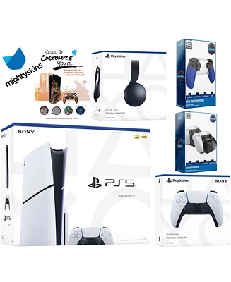 Sony Playstation 5 Slim Disc Bundle with Black Pulse Headset, Extra