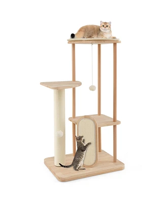 Multi-Level Modern Cat Tower with Scratching Board & Post Stylish & Fun Playhouse for Cats