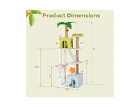 Multi-Level Beach-Themed Cat Tree Aesthetic & Fun Kitten Tower for Indoor Cats
