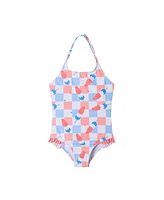 Toddler/Child Girls Bomb Pop/Checker Print Halter Swimsuit