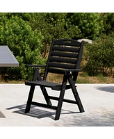 Hdpe Adjustable Highback Folding Patio Dining Chair
