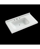 36" Bathroom Vanity with Sink, 2 Doors, 4 Drawers (White, 35.8"W x 19.7"D x 35.4"H)