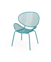 Modern Outdoor Mesh Shell Chair Set: Retro Comfort, Sleek Design