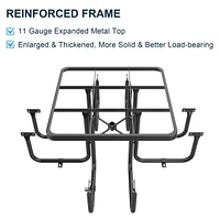 Square Outdoor Steel Picnic Table 46" with umbrella pole,Black