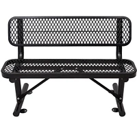 4 ft. Outdoor Steel Bench with Backrest Black