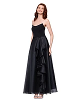 Betsy & Adam Women's Ruffled Strapless Ball Gown