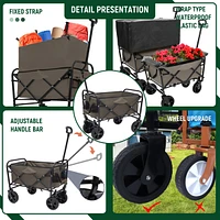 Multi-Purpose Collapsible Wagon with Liners: Camping, Beach, Grocery