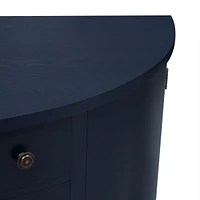Curved Wood Storage Cabinet with Adjustable Shelves