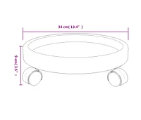 Plant Trolleys with Wheels 2 pcs Gray Diameter 13.4" 77.2 lb