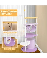 Large Cat Tower with Jumping Platforms Multi-Level Playhouse for Active Cats