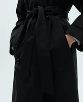 Mango Women's Long Oversized Double-Breasted Trench Coat