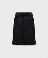 Mango Women's Denim Midi-Skirt