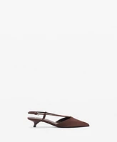 Mango Women's Straps Satin Kitten Shoes