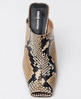 Mango Women's Animal Print Leather Heeled Shoes