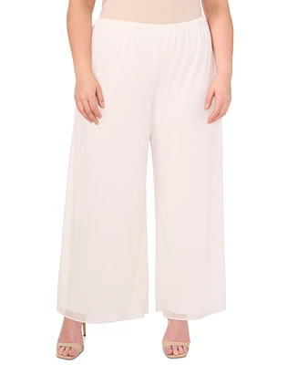 Msk Women's Plus Chiffon Wide-Leg Pull-On Pants