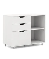 3-Drawer File Cabinet with Adjustable Shelf and Wheels for Letter
