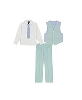 Nautica Toddler and Little Boys Linen Look Vest Set with Tie