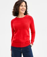 Style & Co Women's Cotton Crewneck Flag Sweater, Exclusively at Macy's