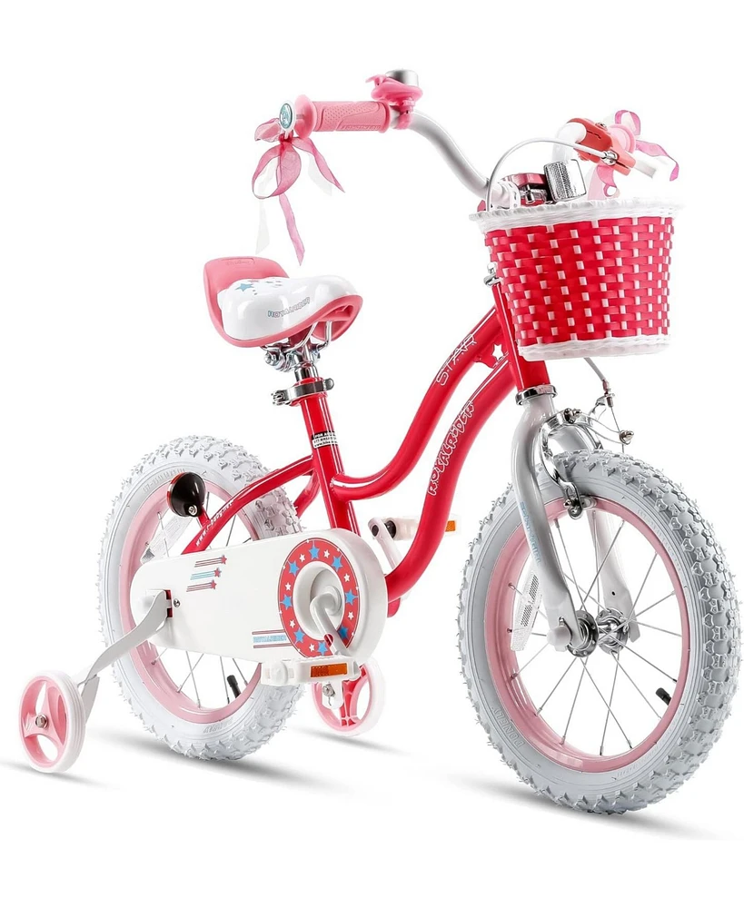 RoyalBaby Stargirl Childrens Outdoor Bicycle 12" with Training Wheels, Pink