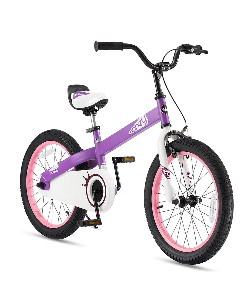 RoyalBaby Cubetube Honey 18-Inch Kids Bicycle with Kickstand, Purple