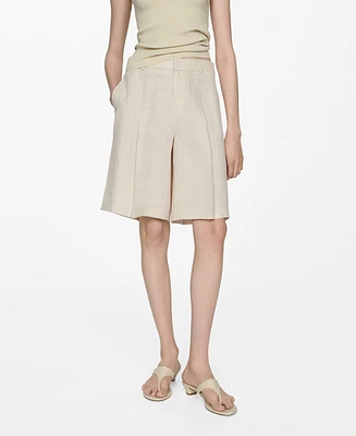 Mango Women's Linen Bermuda Shorts