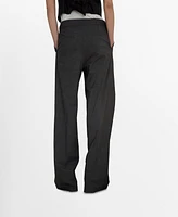 Mango Women's Straight-Fit Suit Trousers