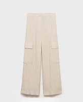 Mango Women's Textured Cargo Trousers