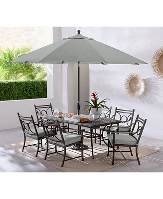 Wythburn Outdoor Dining 7pc Set (72x38" Table & 6 Scroll Chairs)