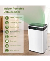 Kismile 45Pints/Day Dehumidifier for Home, Basement & Garage, Low Noise, 6500ML Water Tank, Auto Drain Hose, Intelligent Humidity Control