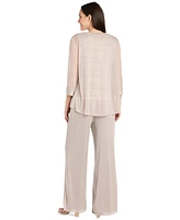 R & M Richards 3-Pc. Jacket, Lace Top Wide-Leg Pants Set