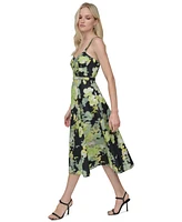 Dkny Women's Cotton Corset Belted Midi Dress