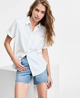 Levis Womens Darlene Short Sleeve Shirt 501 Straight Fit Denim Shorts