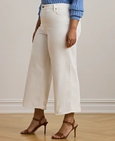Lauren Ralph Plus High-Rise Wide-Leg Cropped Jeans