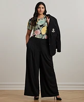 Lauren Ralph Plus Floral Stretch Cotton Crewneck Tee