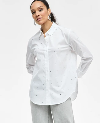 I.n.c. International Concepts Women's Rhinestone Shirt, Exclusively at Macy's