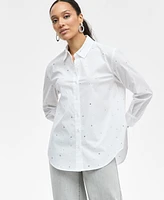 I.n.c. International Concepts Women's Rhinestone Shirt, Exclusively at Macy's