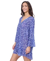 Tulip Mesh Tunic with Flounce Coverup