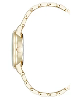 Nine West Women's Quartz White and Gold-Tone Metal Alloy Watch, 34mm