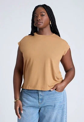 Eloquii Women's Elements Jersey Knit T Shirt Short Sleeve